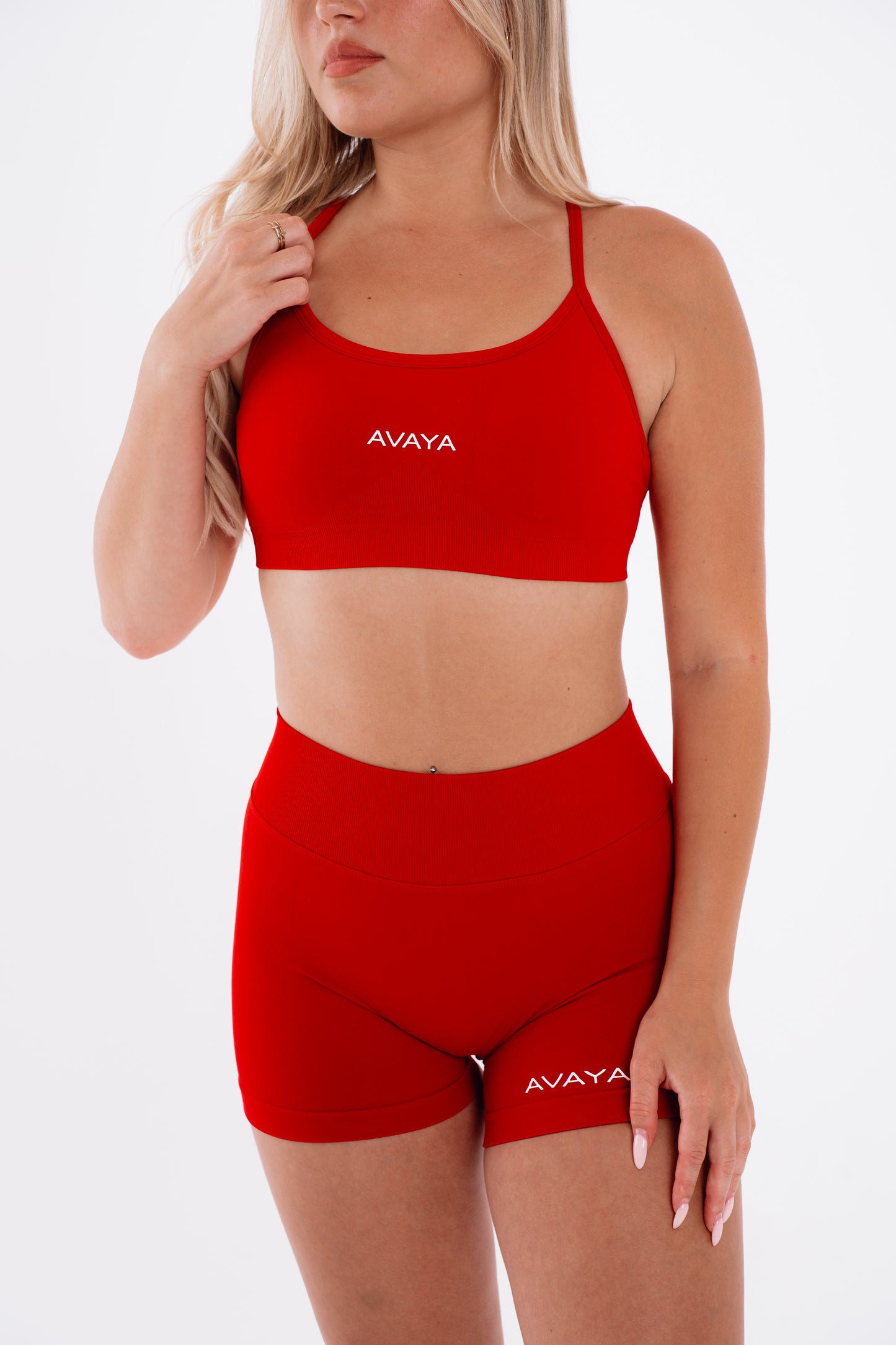 V Scrunch Shorts - Rose Red