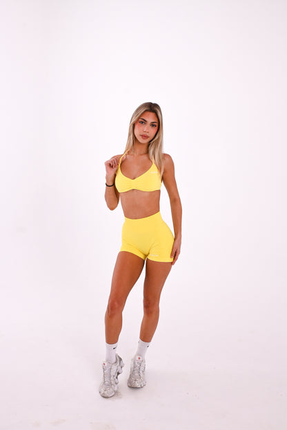 Signature Scrunch Shorts - Lemon Yellow