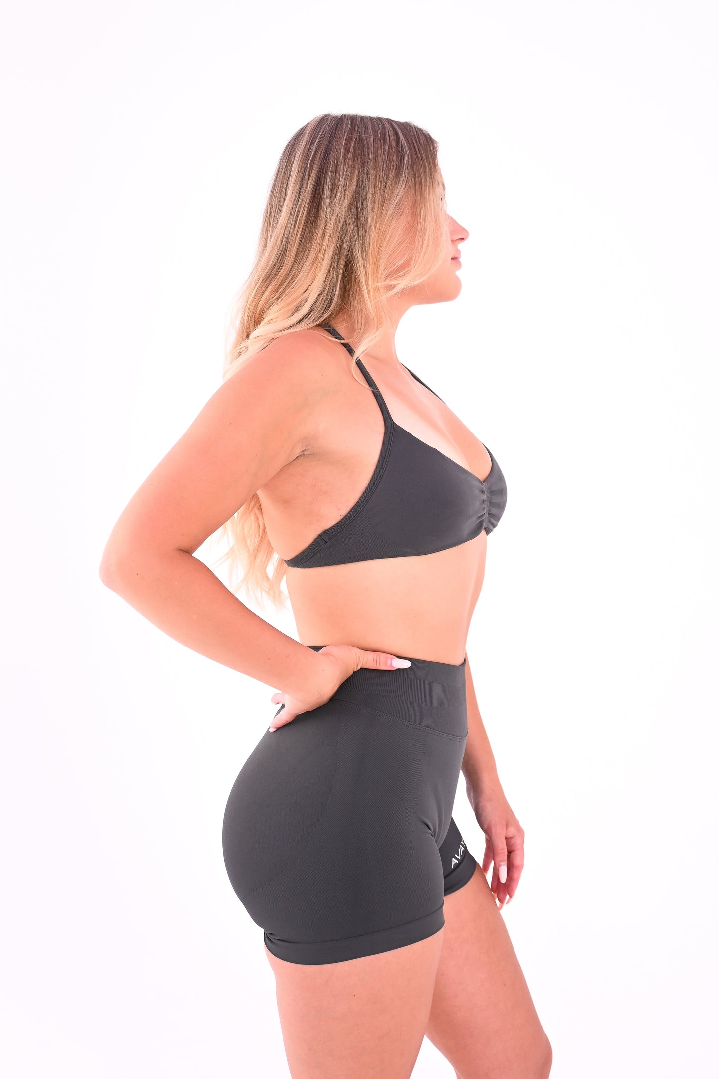 Signature Scrunch Shorts - Charcoal Grey