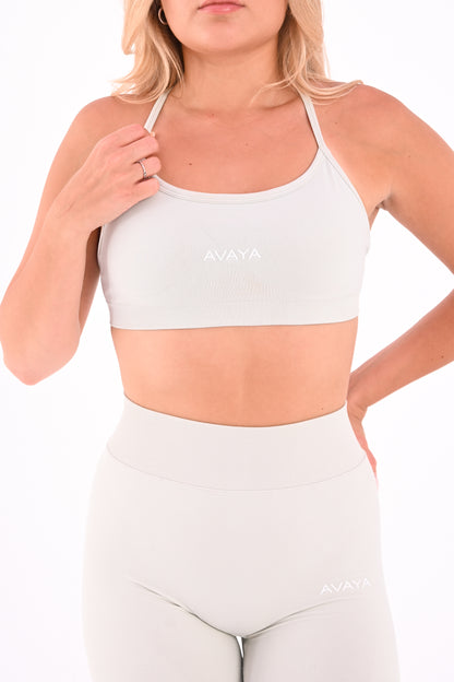Cross Over Sports Bra - Cloud Grey